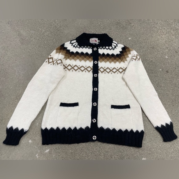 Vintage Y2K Nordic Fair Isle Alpaca Connection Hippie Cardigan Size XL - Picture 2 of 14